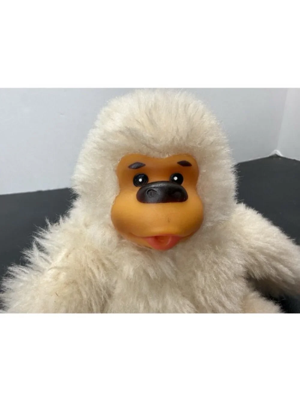 Vintage Russ Baby Gonga Monkey Stuffed Animal White Ivory 6 Inch Plush